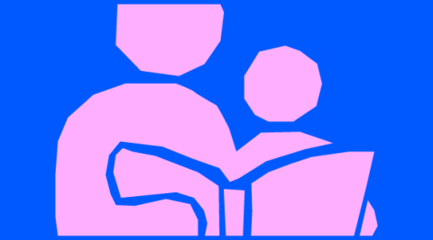 Icon of a person reading to a child