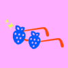 Illustration of strawberry-shaped sunglasses
